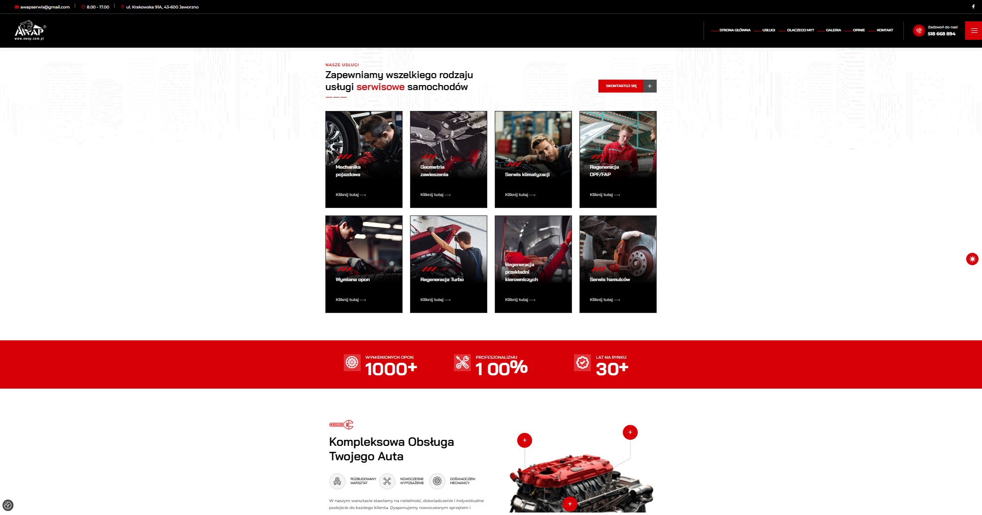 Serwis samochodowy Awap strona Internetowa